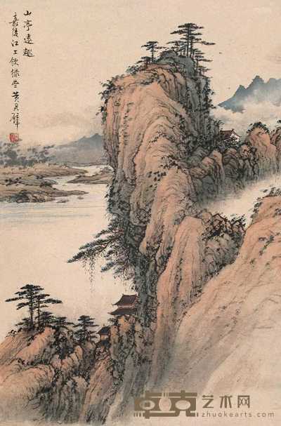 黄君璧  山亭远眺 立轴 47×31.5cm